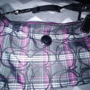 Plaid pink Coach Purse
